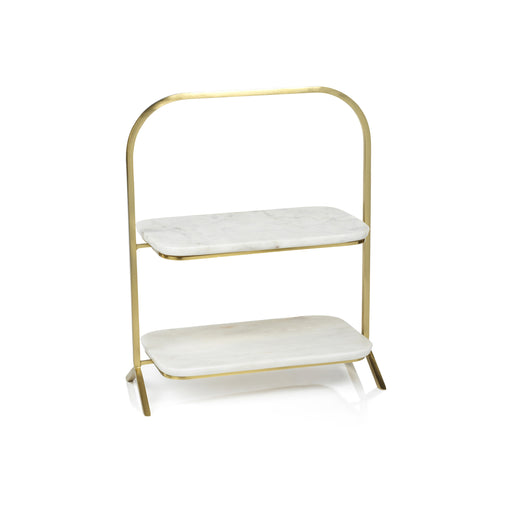Madeline Marble 2 Tier Stand