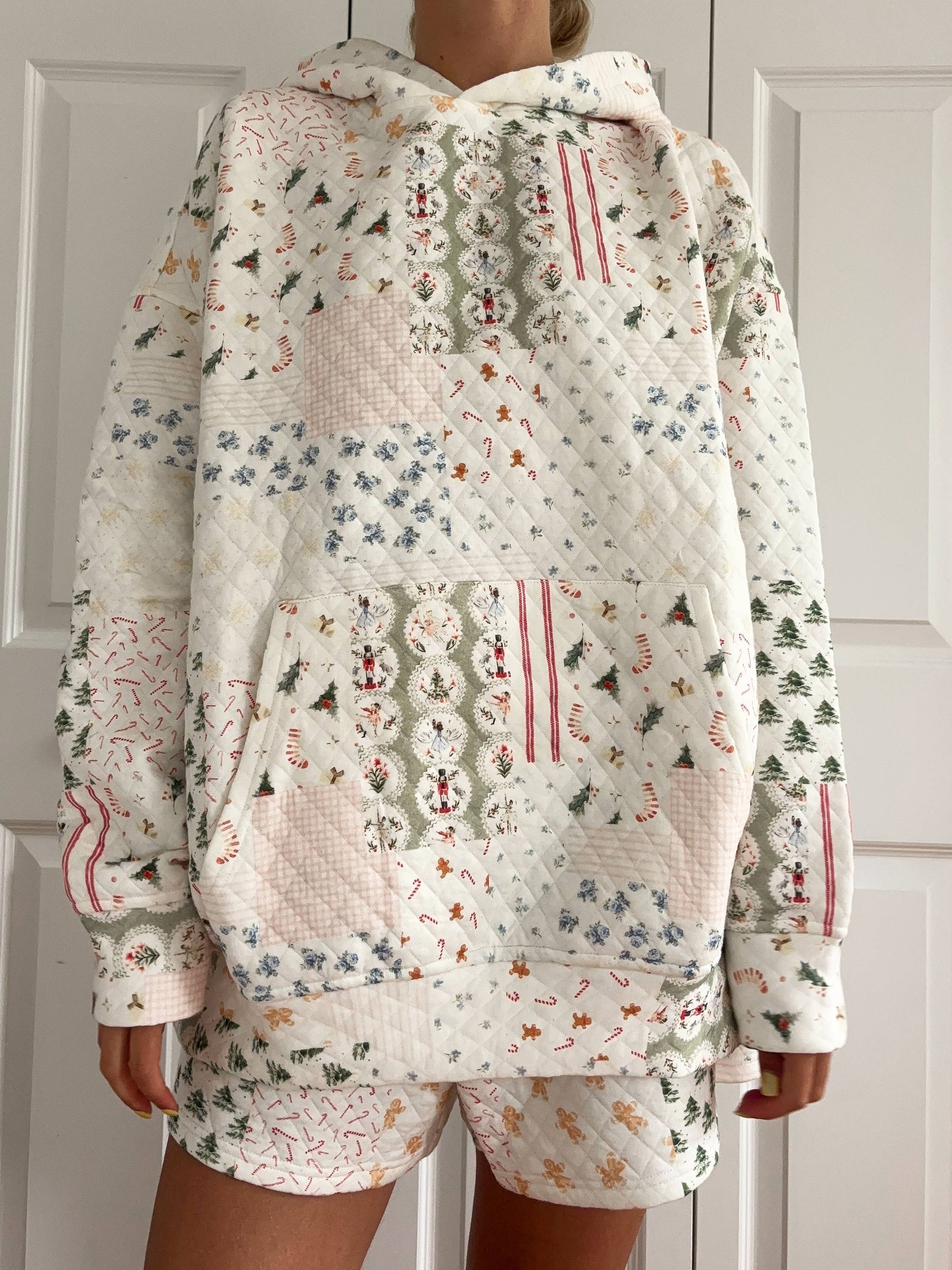 Christmas Holiday Quilted Hoodie