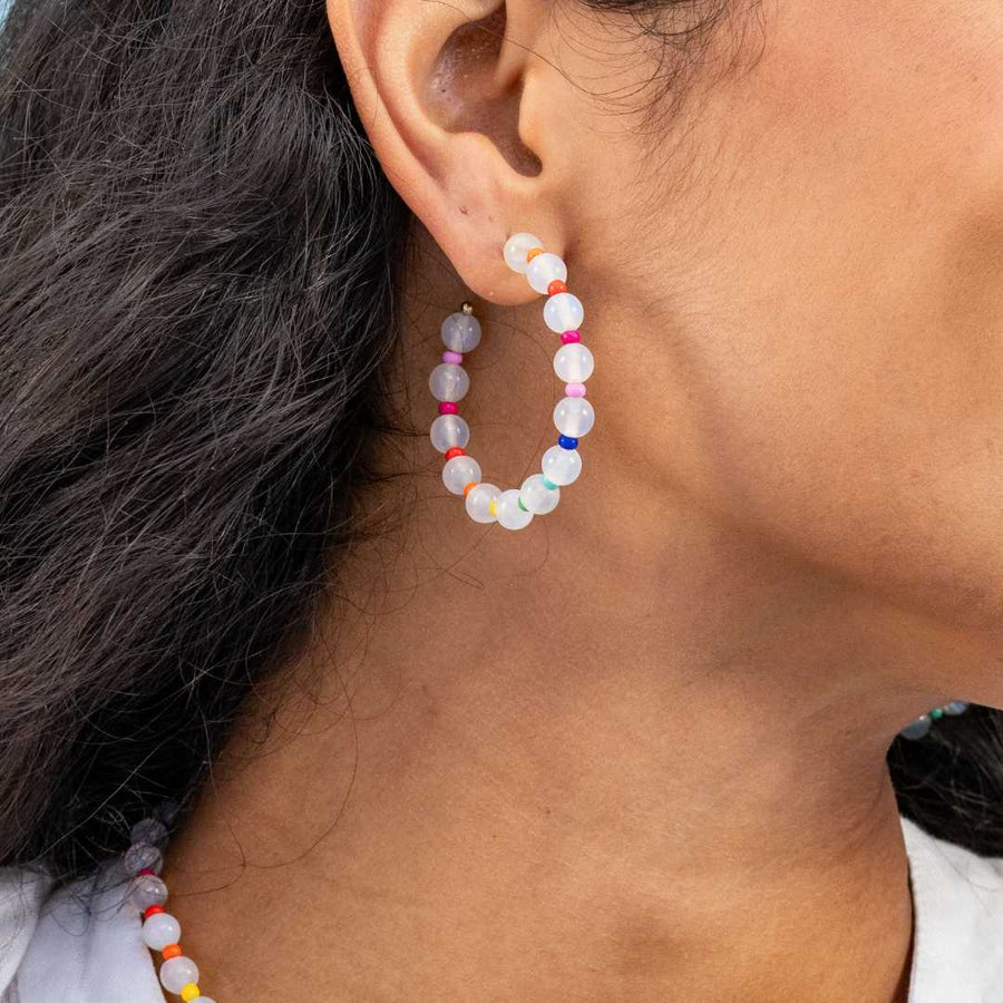 INK + ALLOY | Angela Round Seed and Bead Hoop Earrings
