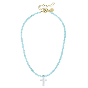Susan Shaw | Alys Pearl Cross Necklace