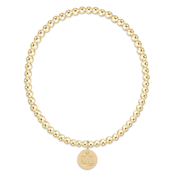 Ecollegiate Classic Gold 3mm Auburn Disc Bracelet