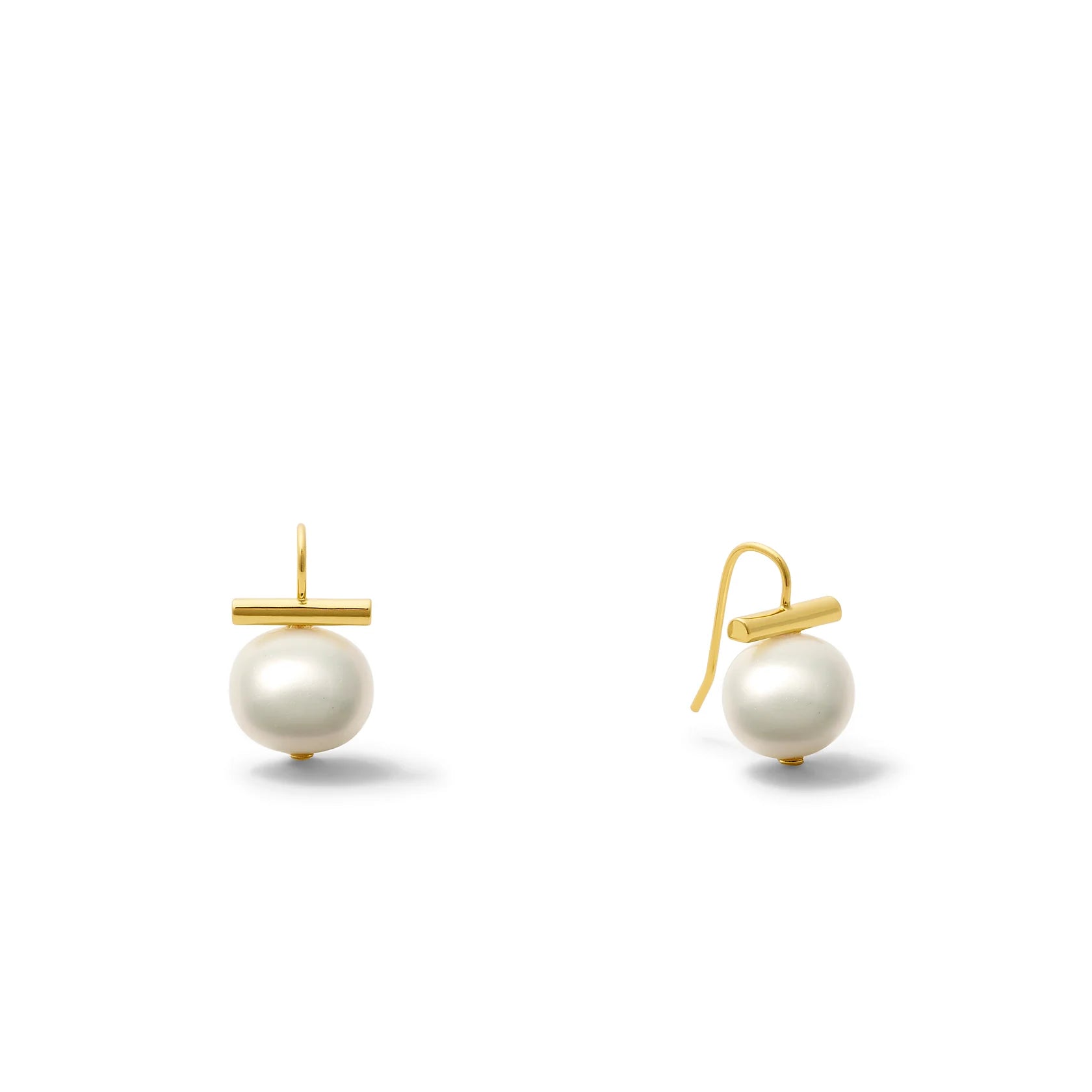 CC & Co. | Gold Pebble Pearl Earrings - Baby