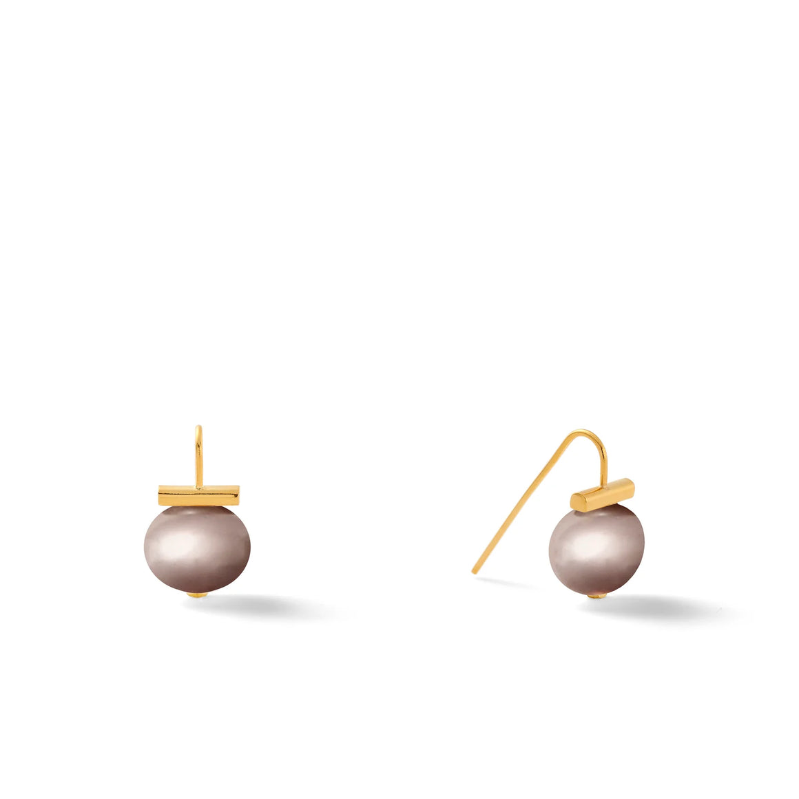 CC & Co. | Gold Pebble Pearl Earrings - Baby