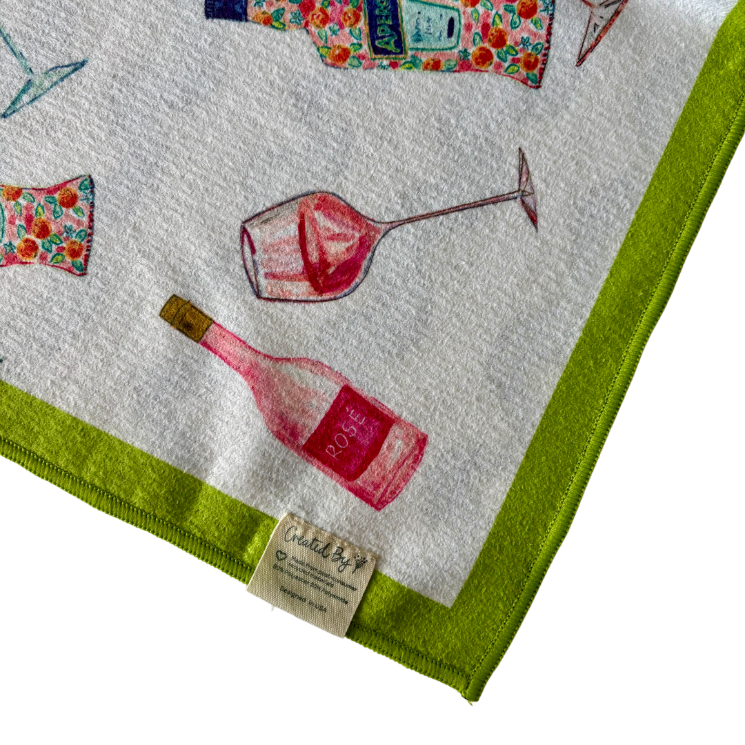 Double Sided Cocktails Tea Towel