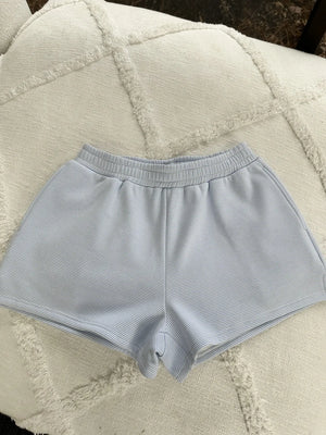 Blue & White Mini Stripe Shorts