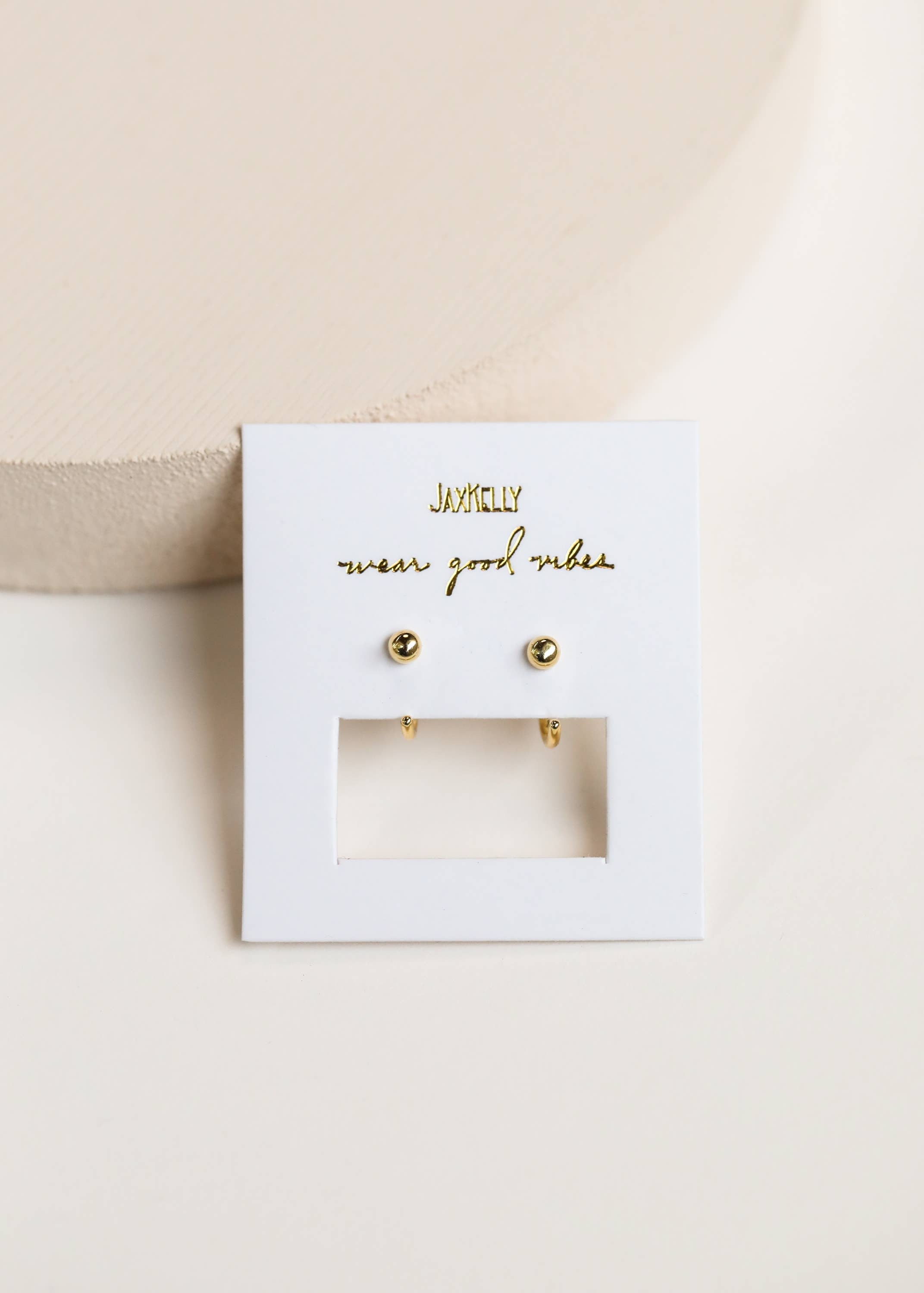 Huggies - Gold Sphere - Gold Earrings