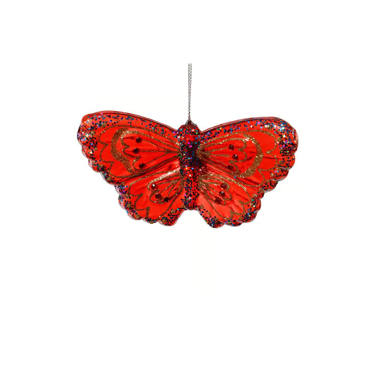 Glass Butterfly Clip On Ornament