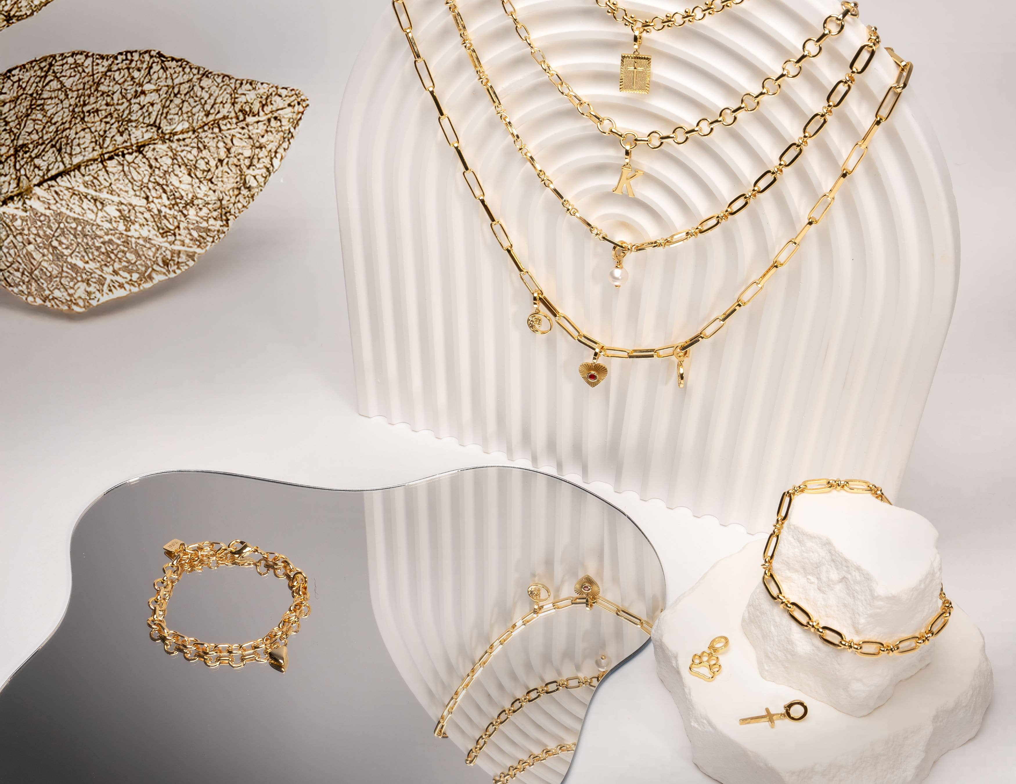 Gold Charm Necklace Chains