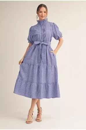 Annabelle Tiered Striped Maxi Dress