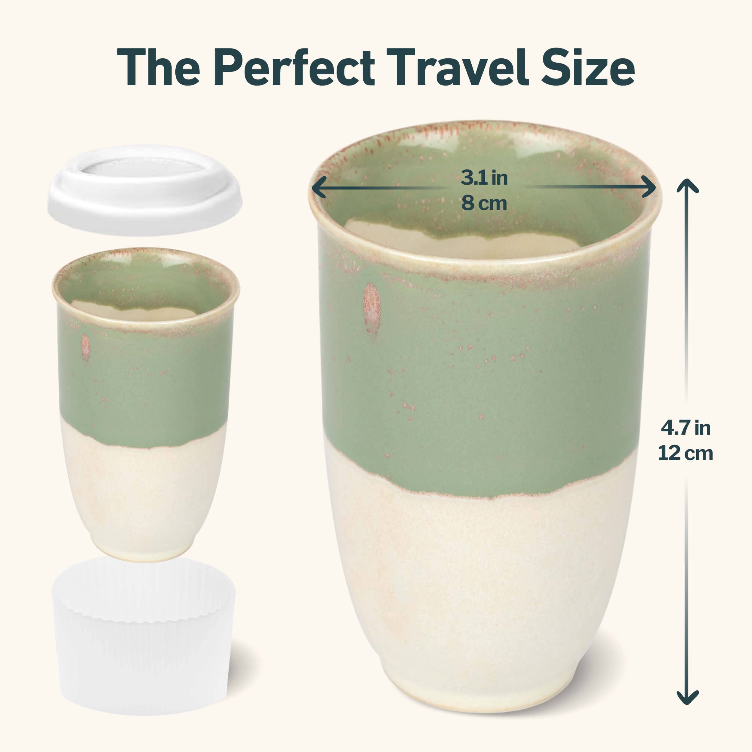 12oz Ceramic Mug with Sleeve and Lid