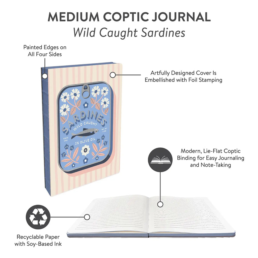 Studio Oh! | Wild Caught Sardines Coptic Bound Journal