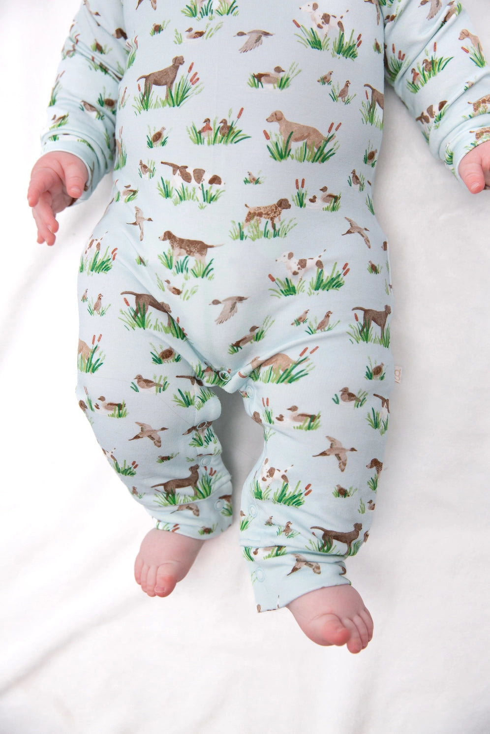 Delta Bird Hunting Dogs Sweatshirt Polo Romper