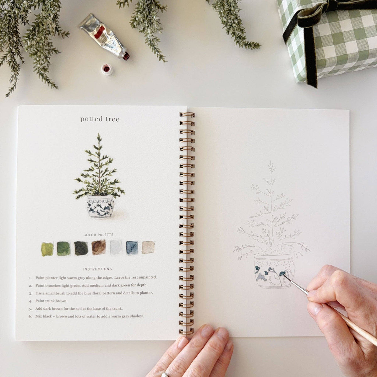 Classic Christmas Truck Watercolor Workbook