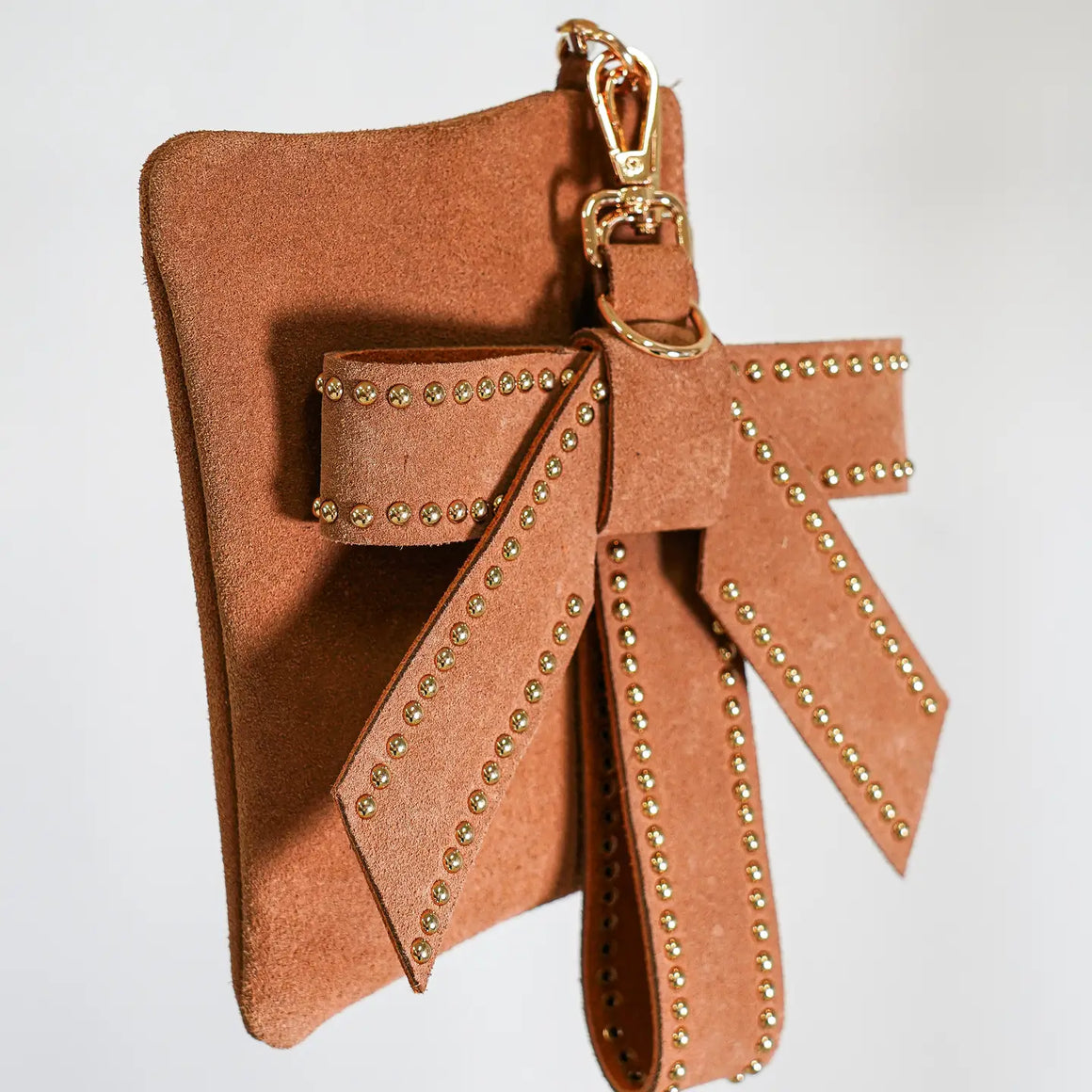 Suede Wristlet with Bow