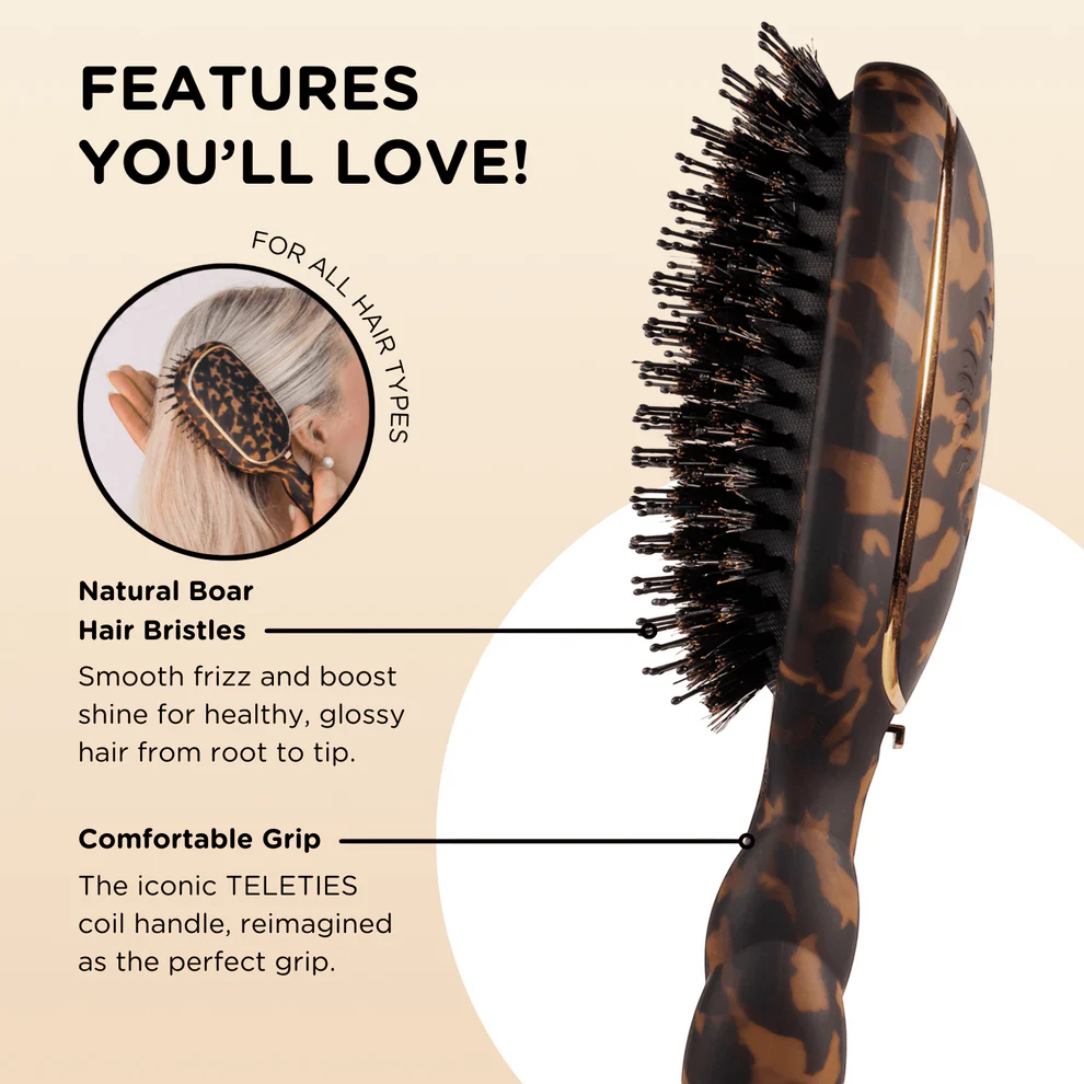 Boar Bristle Hair Brush - Tortoise