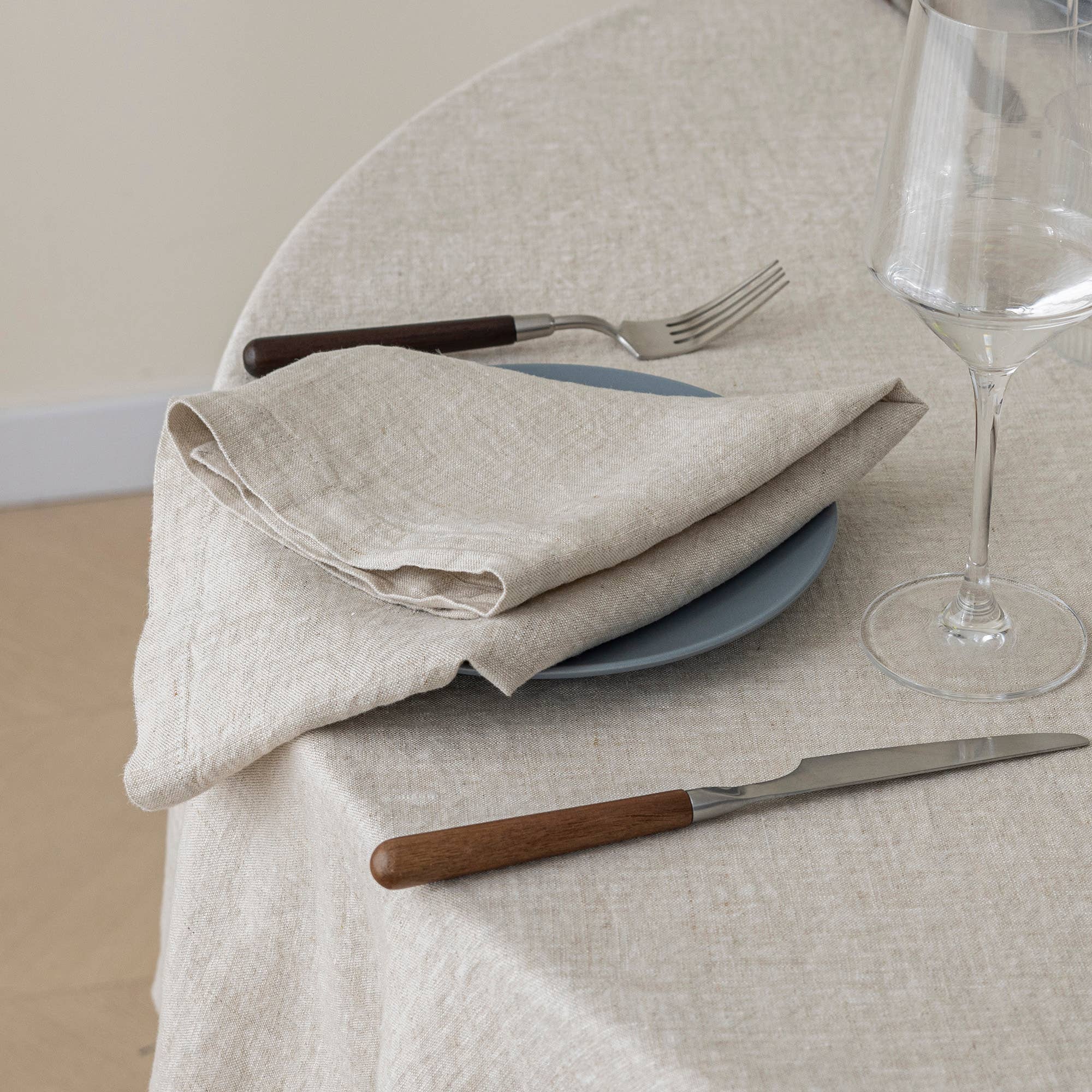 100% Linen Napkins (Set of 4) - 20'' x 20'' - Natural Linen