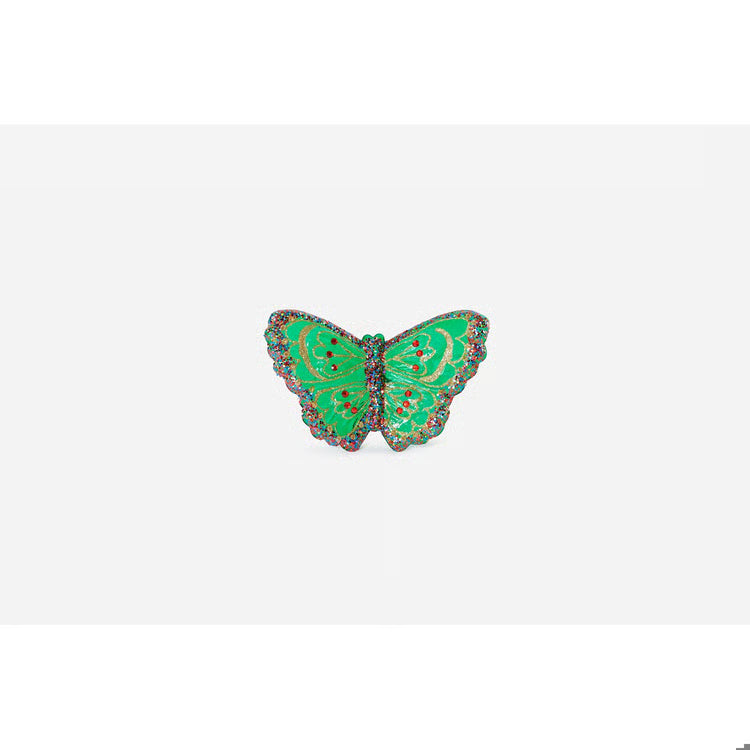 Glass Butterfly Clip On Ornament