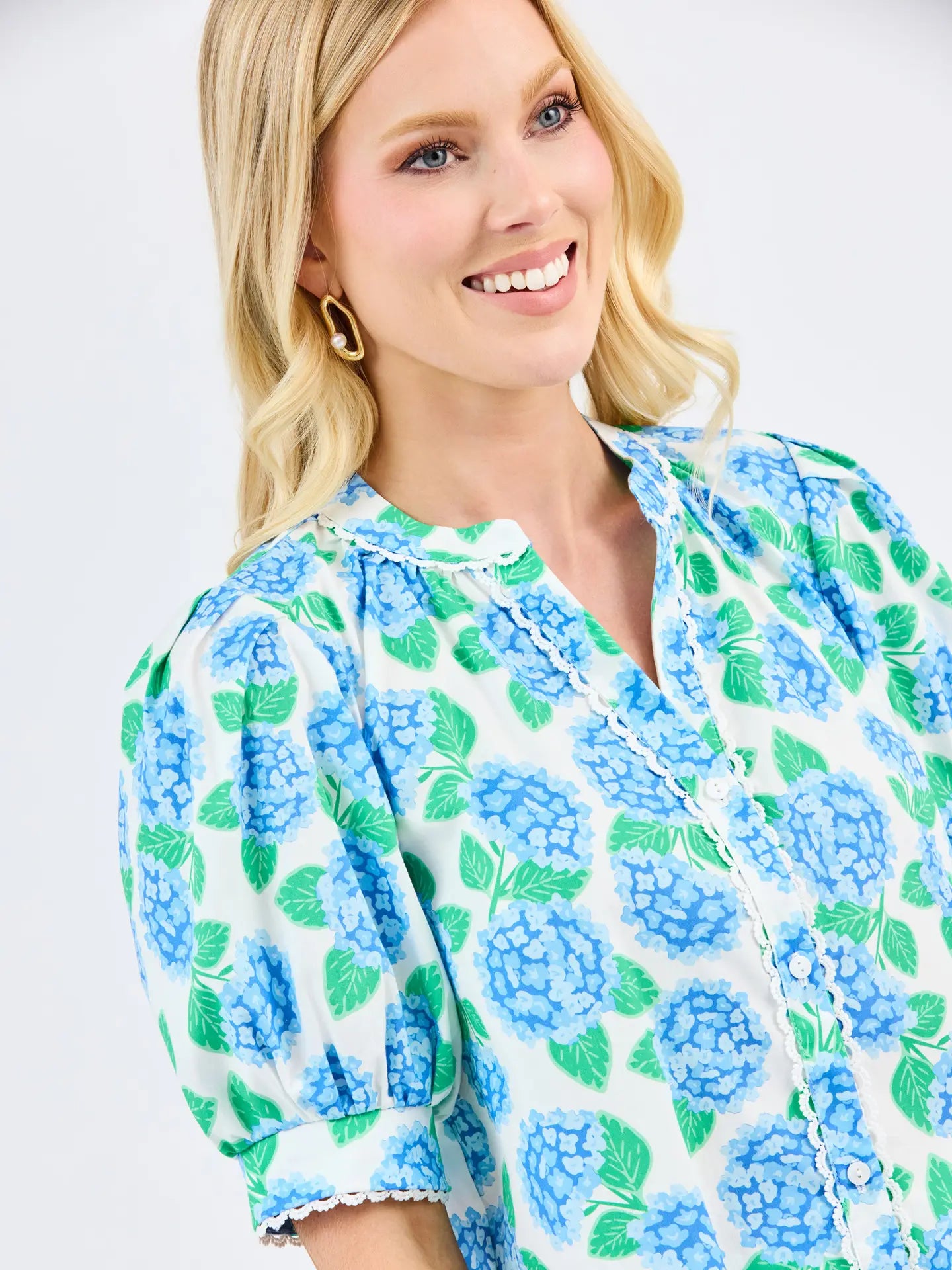 Elaine Summerfair Blue Hydrangea Top