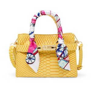 Vivid Crocodile Scarf Handbag
