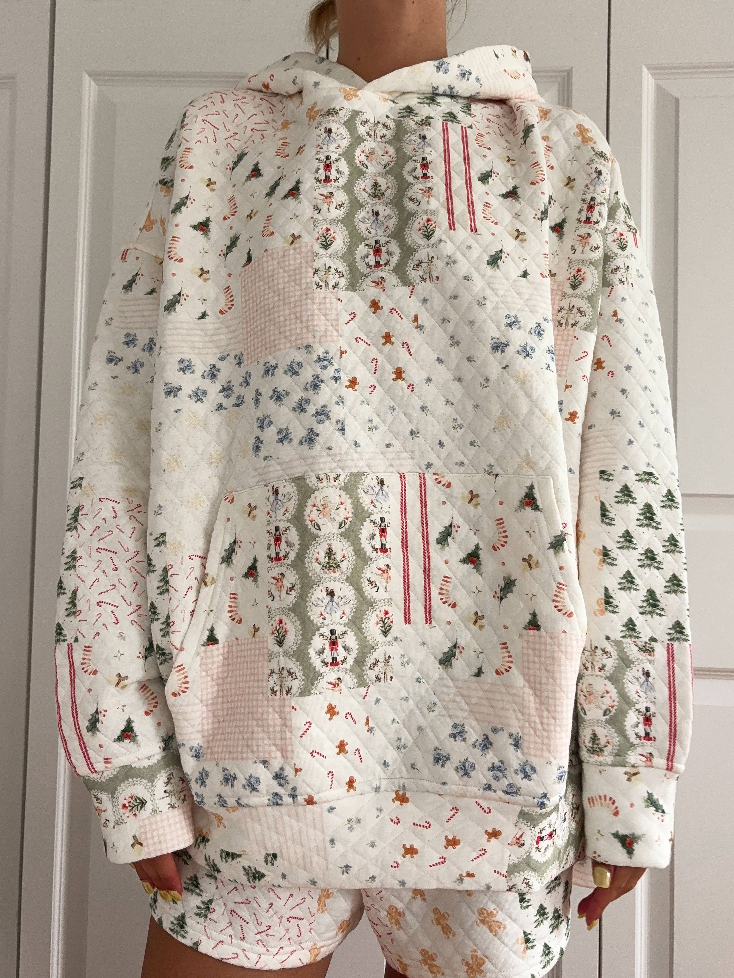 Christmas Holiday Quilted Hoodie
