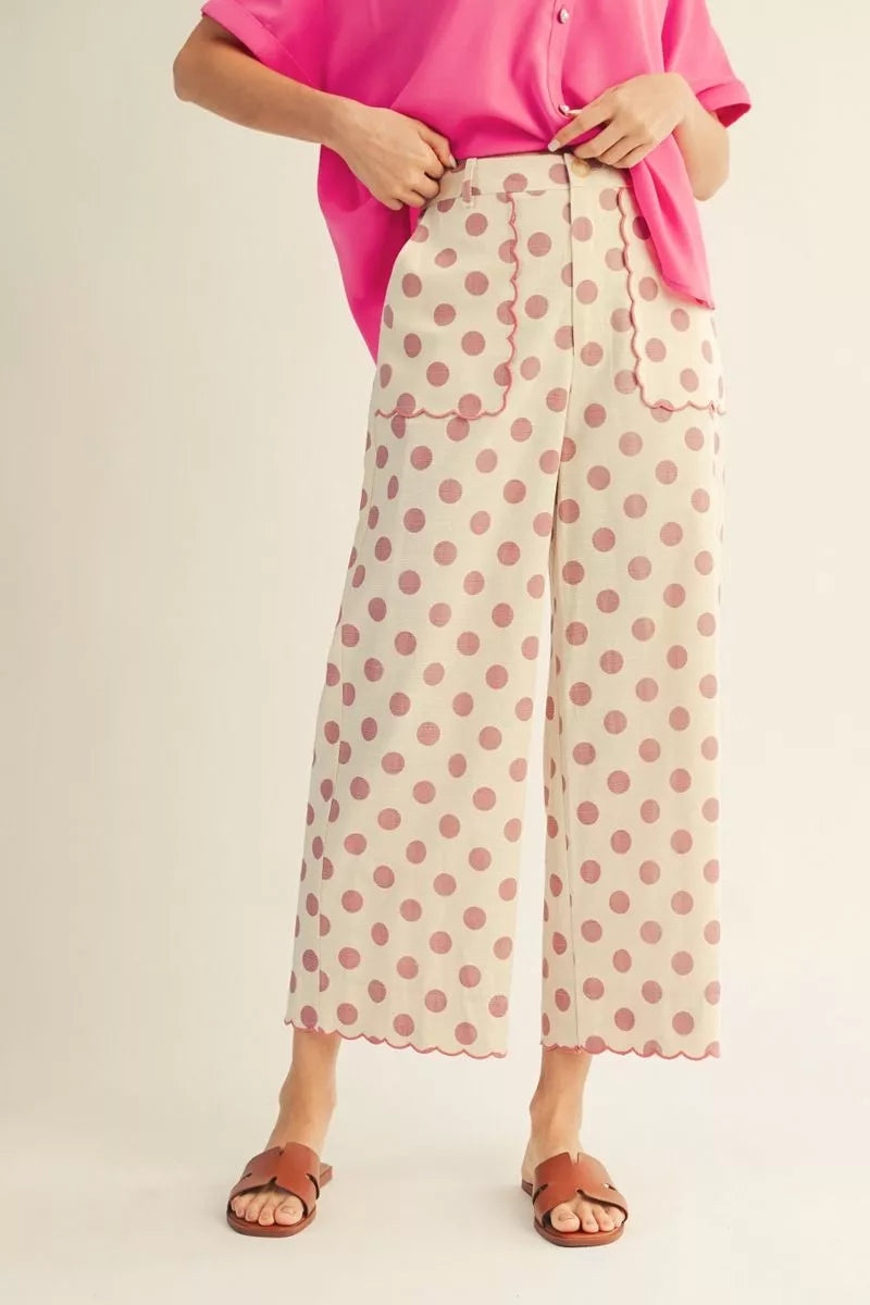Sally Polka Dot Scalloped Pants