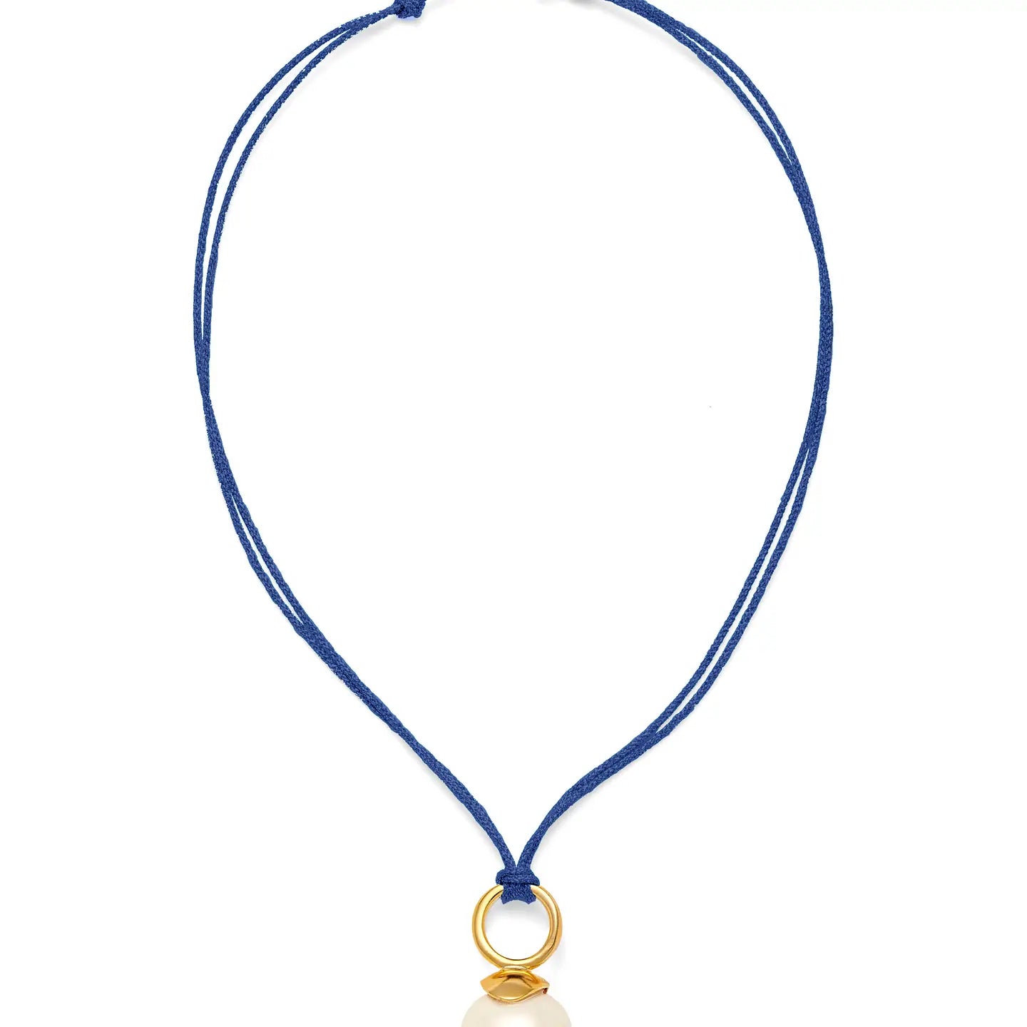 CC & Co. | Gold Pebble Pearl Cord Pendant