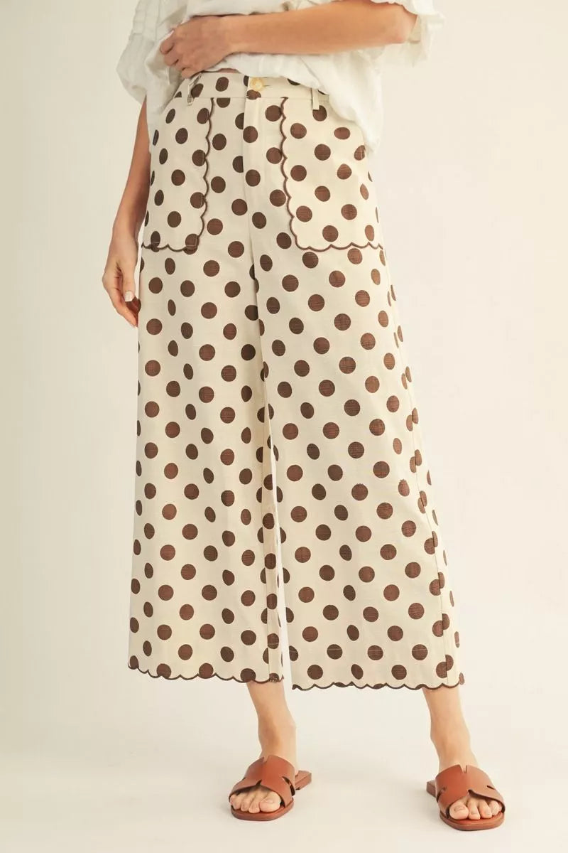 Sally Polka Dot Scalloped Pants
