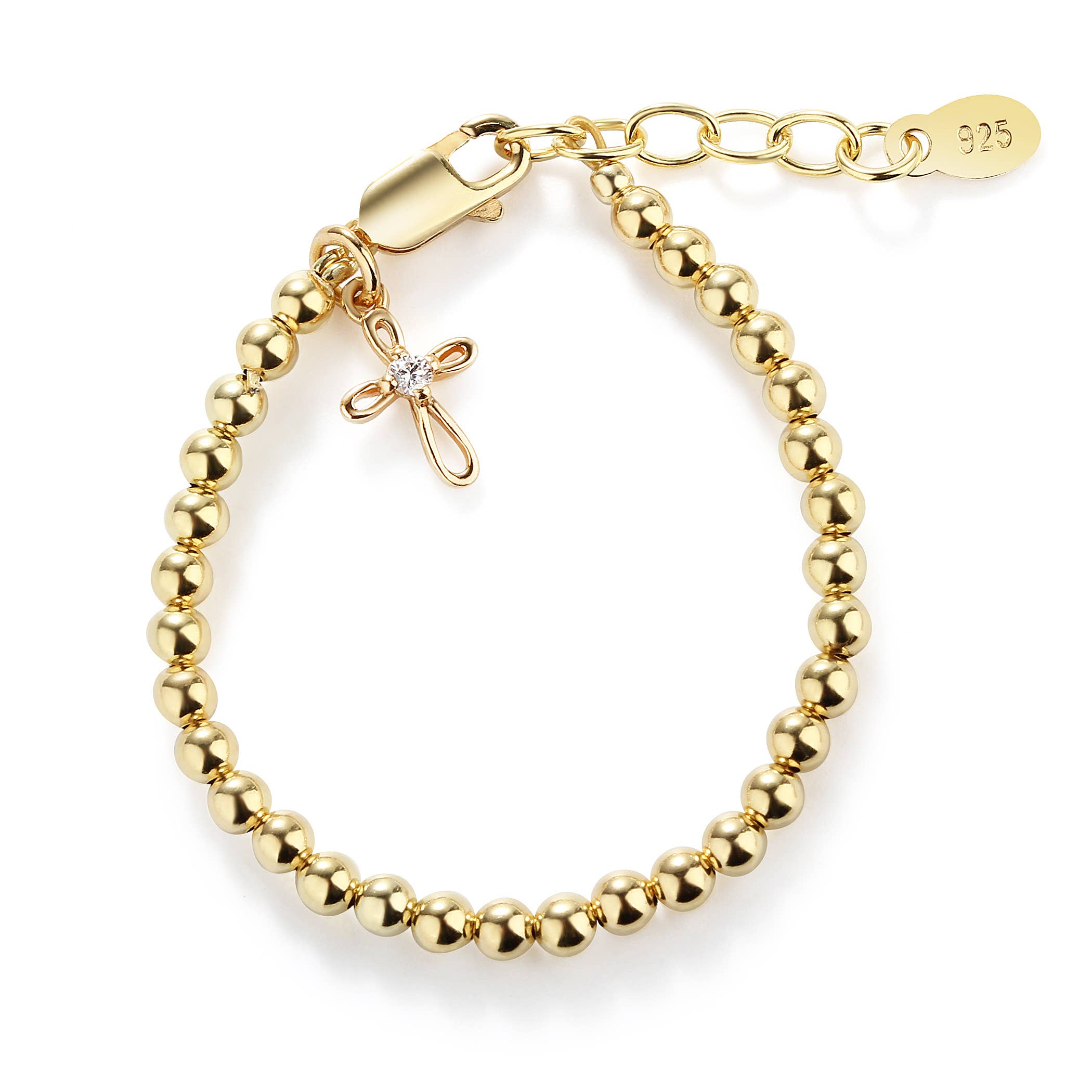 Kids 14K Gold-Plated Lenox Cross Bracelet Baby Girl Baptism Gift