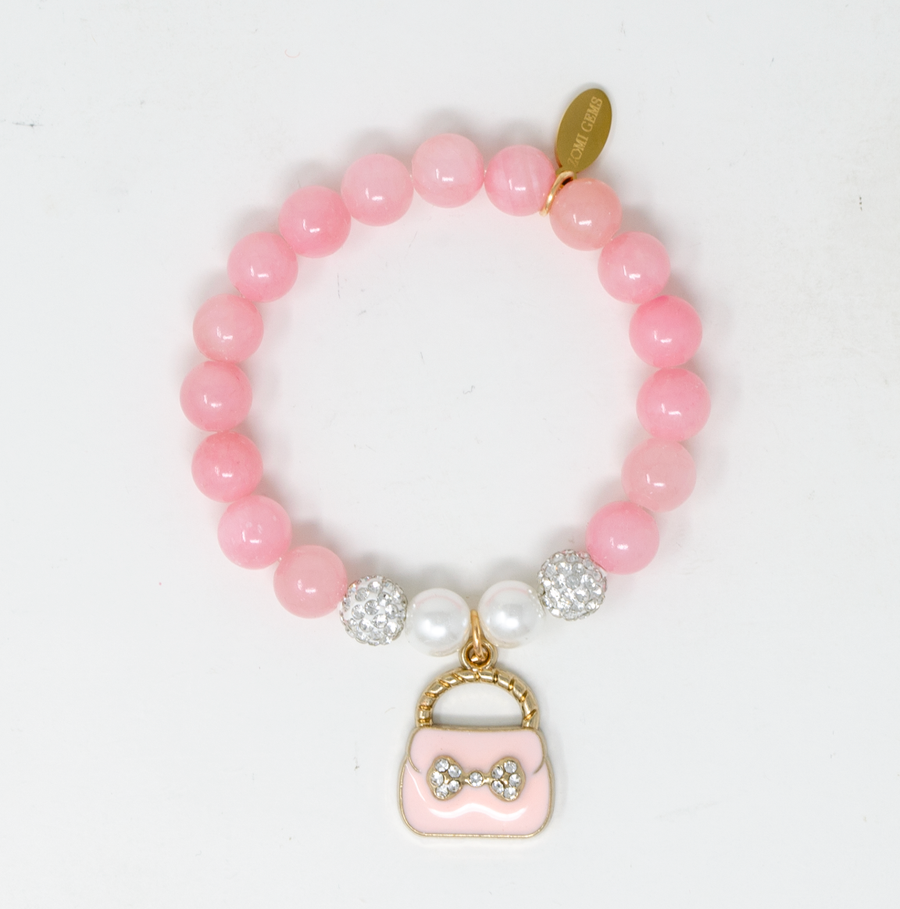 Fancy Pink Hearts Bracelet