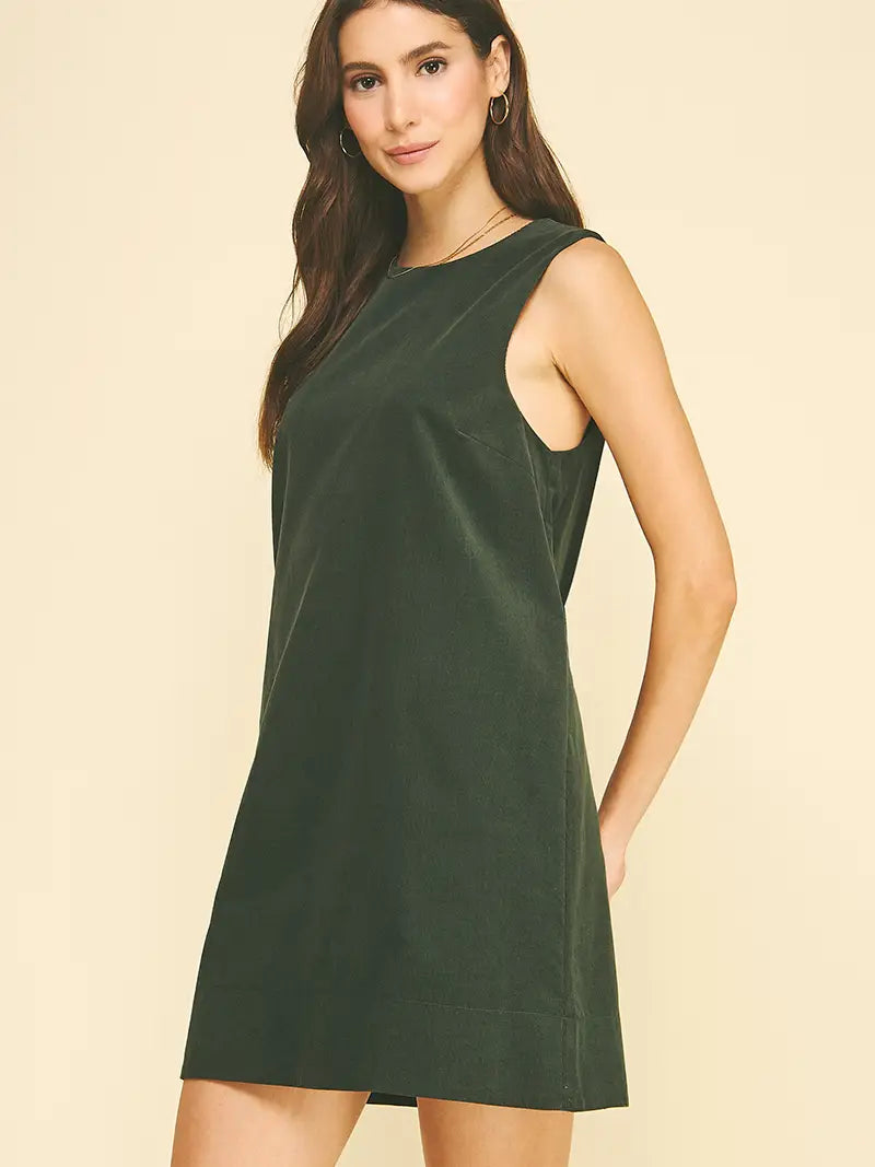 Alona Corduroy Sleeveless Mini Dress