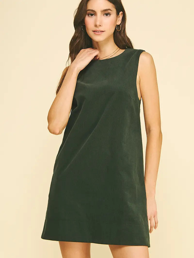 Alona Corduroy Sleeveless Mini Dress