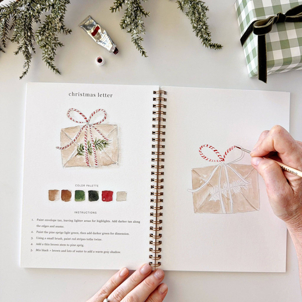 Classic Christmas Truck Watercolor Workbook