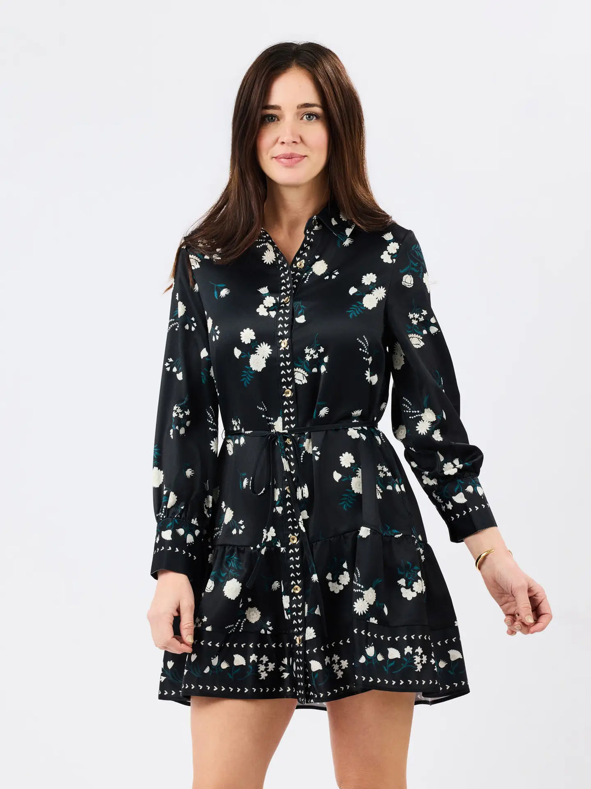 Maya Mistflower Black Midi Dress