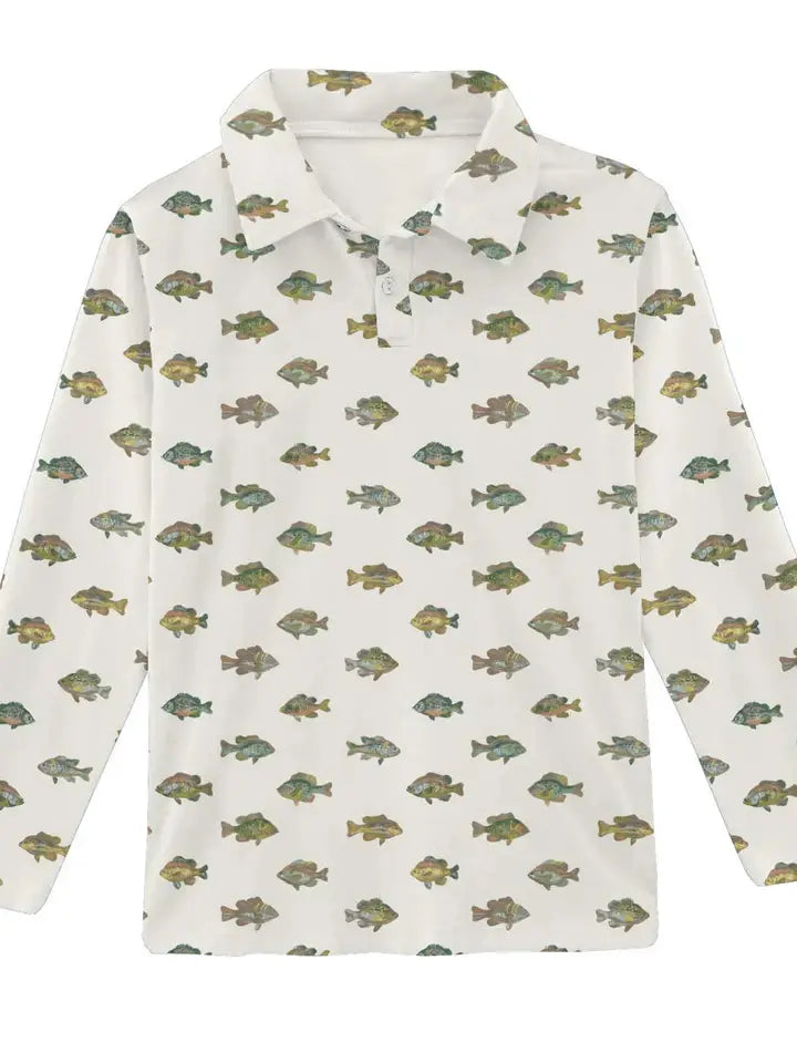 Goosies | Long Sleeve Polo Shirt Lake Fish