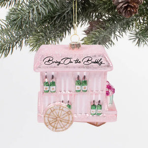 8 Oak Lane | Bubbly Cart Glass Ornament