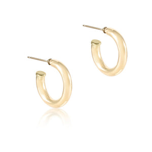 1" Round Gold Post 4mm Hoop - Smooth
