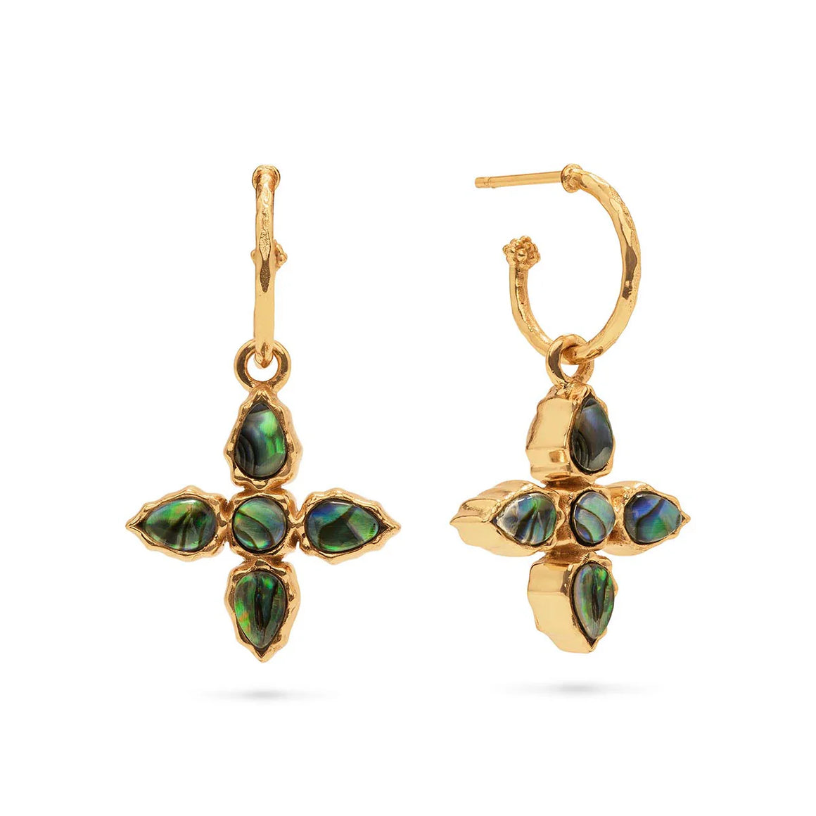 Capucine De Wulf | Aurora Hoop Earrings with Reversible Charm - Abalone/MOP