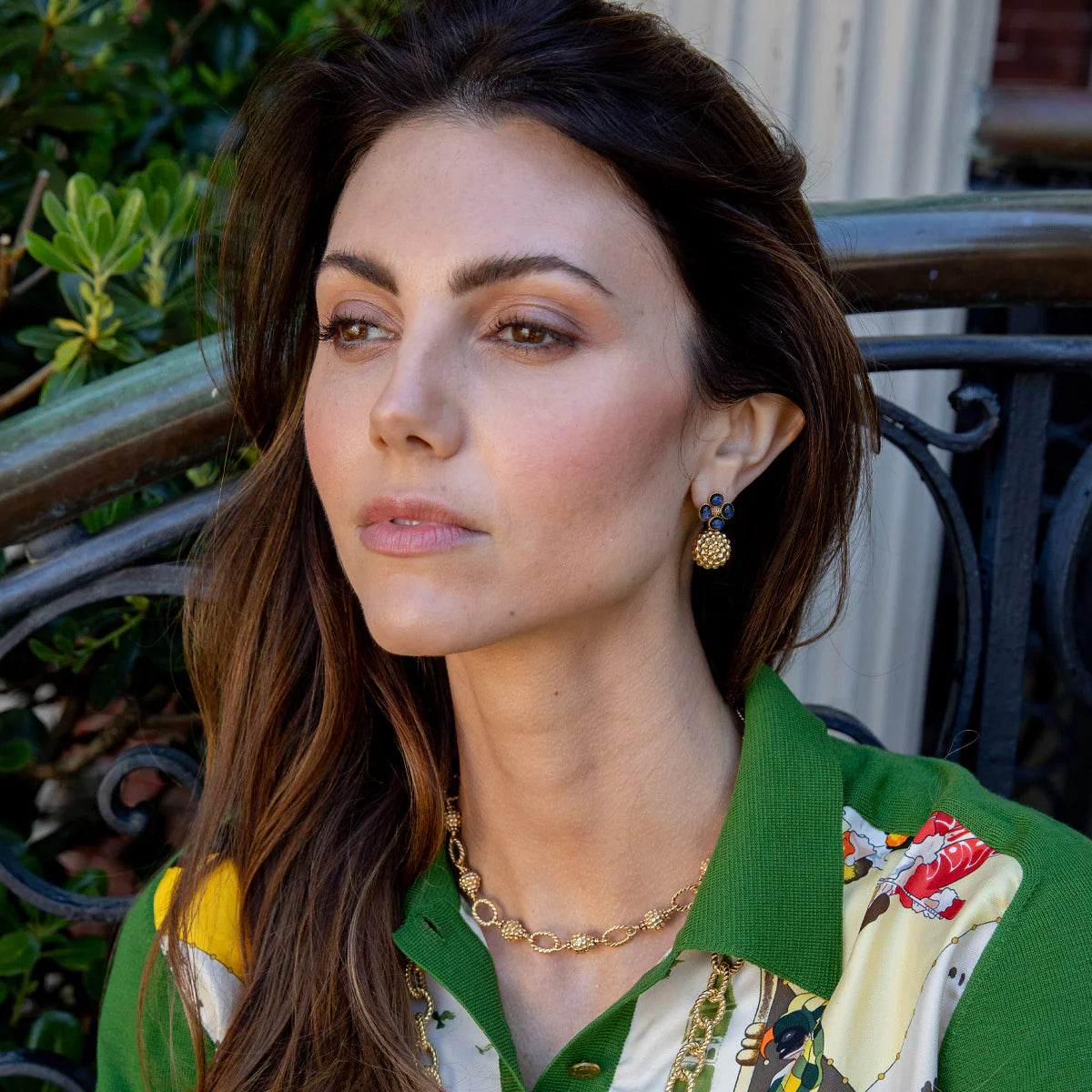 Berry Clover Drop Earrings - Blue Labradorite