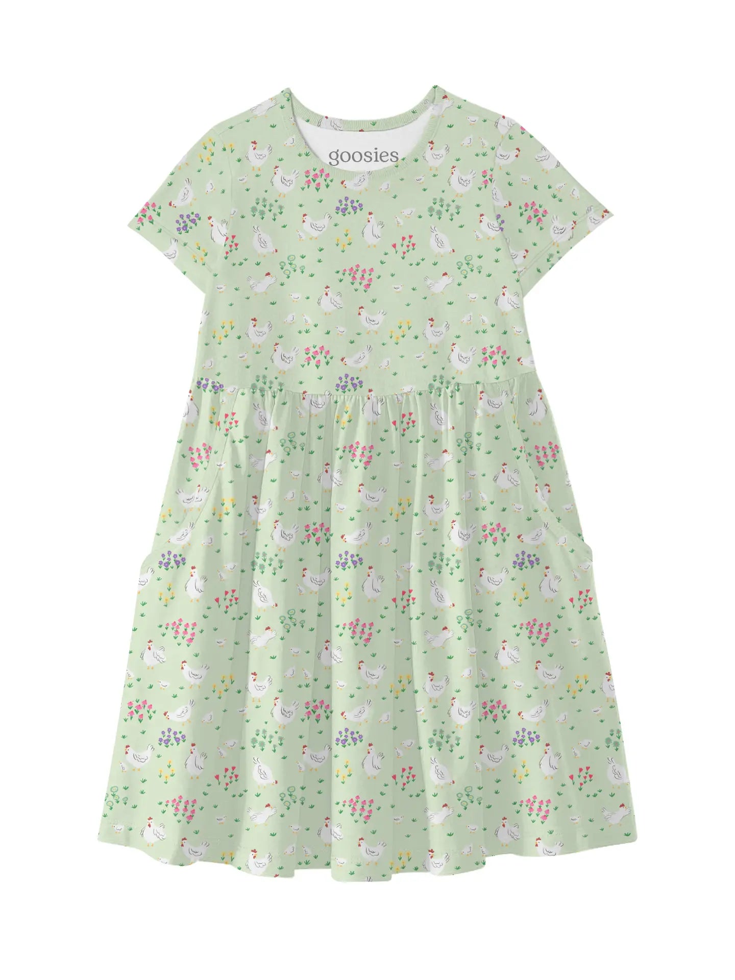 Goosies | Short Sleeve Pocket Dress - Spring Chickens