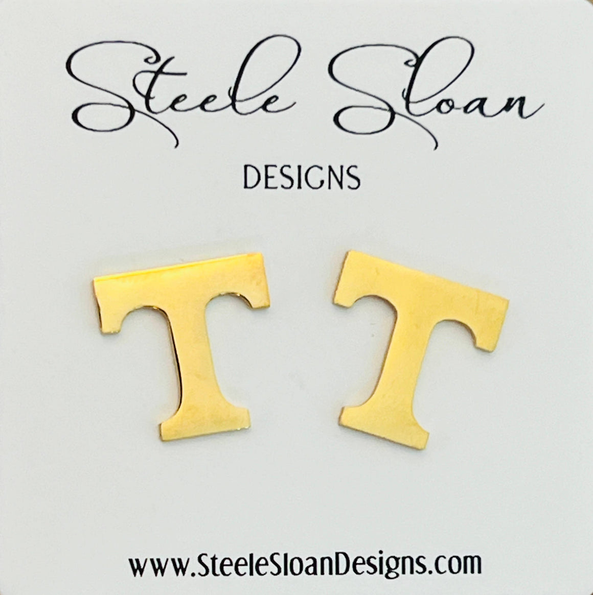 University of Tennessee Gift T Earrings  Hypoallergenic