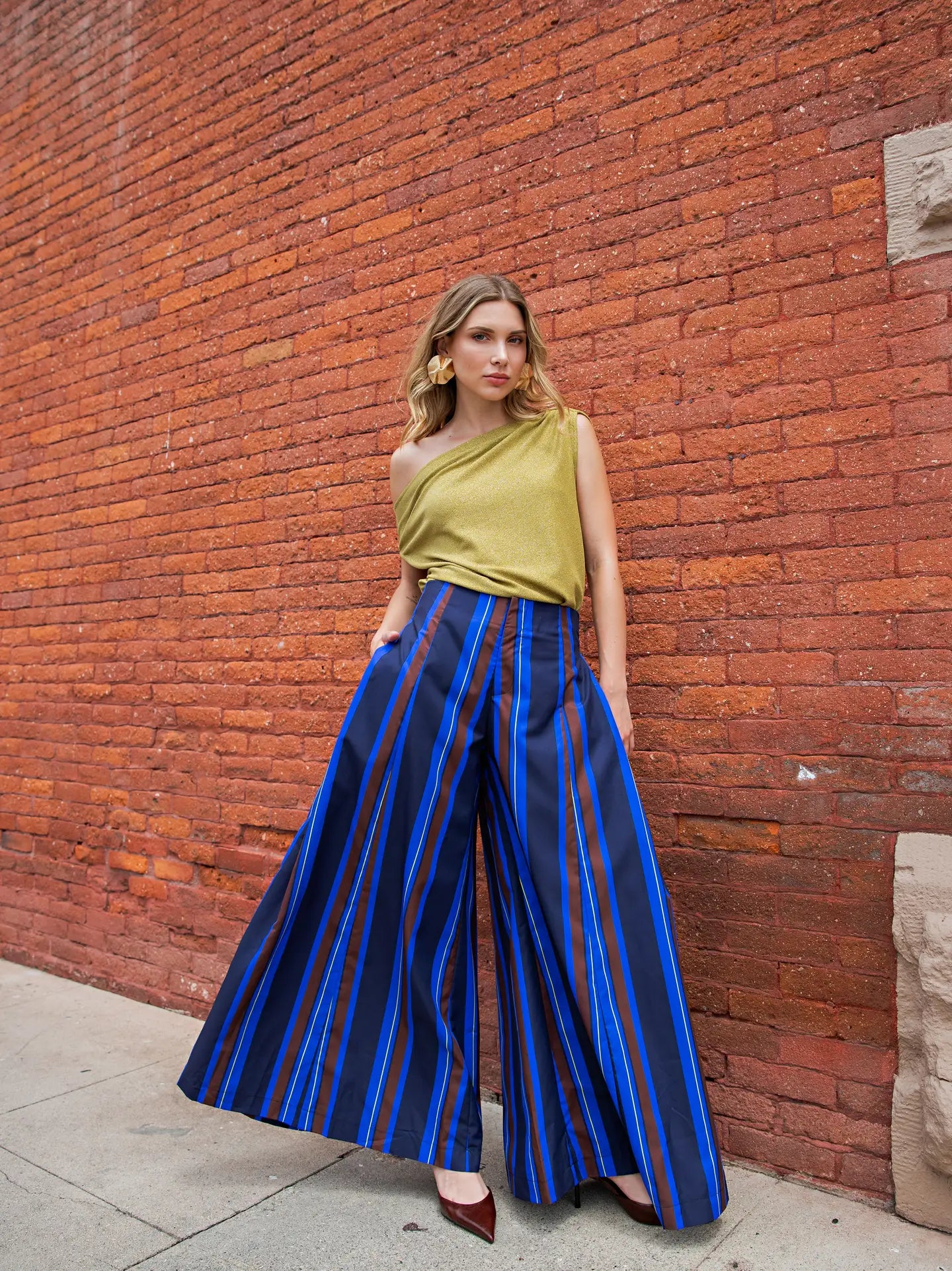Lana Stripe Wide Leg Palazzo Pants