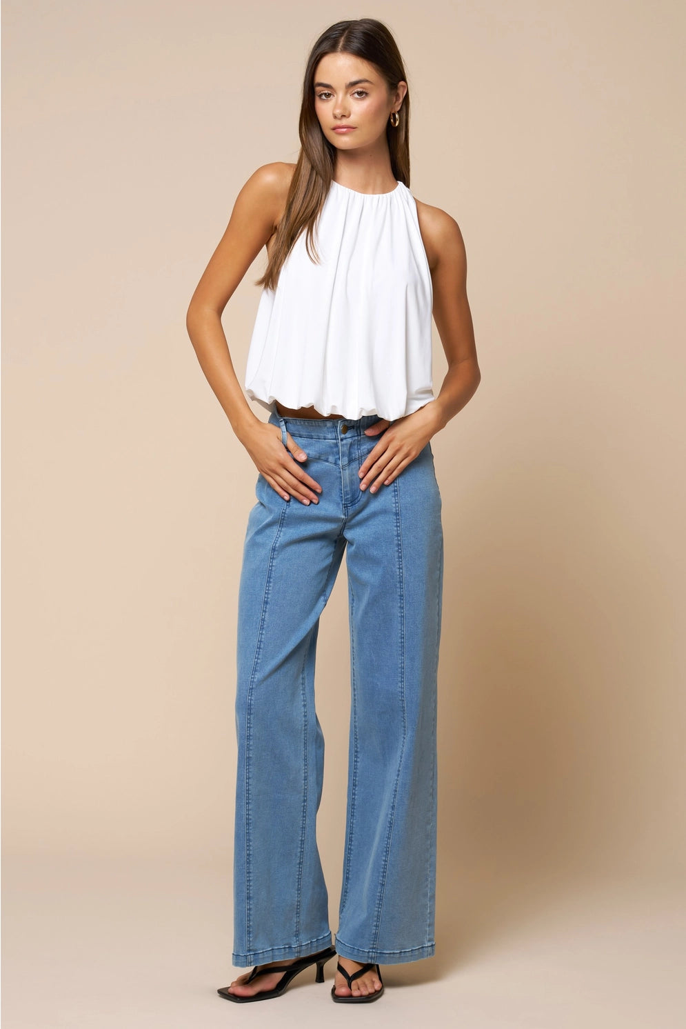 Bubble Hem Sleeveless Top