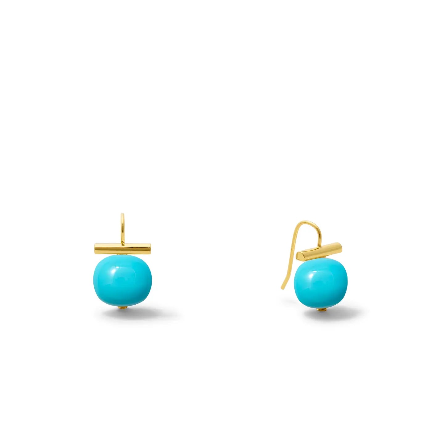 Gold Pebble Pearl Earrings - Baby