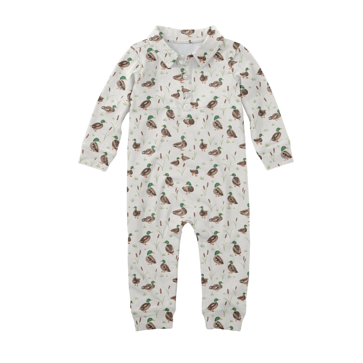 Mallard Drake Sweatshirt Polo Romper