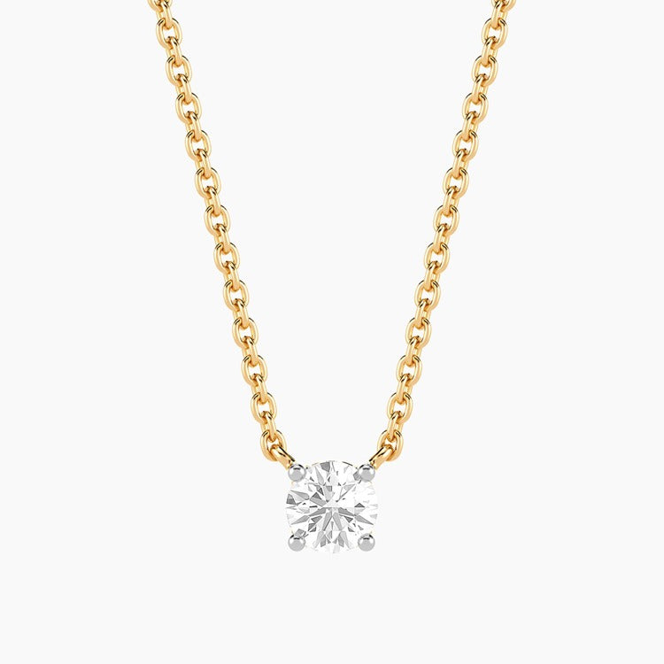 Gold Lab 0.25 Ct Round Diamond Necklace