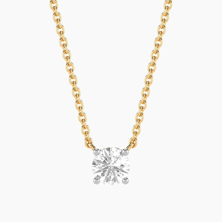Gold Lab 0.50 Ct Round Diamond Necklace