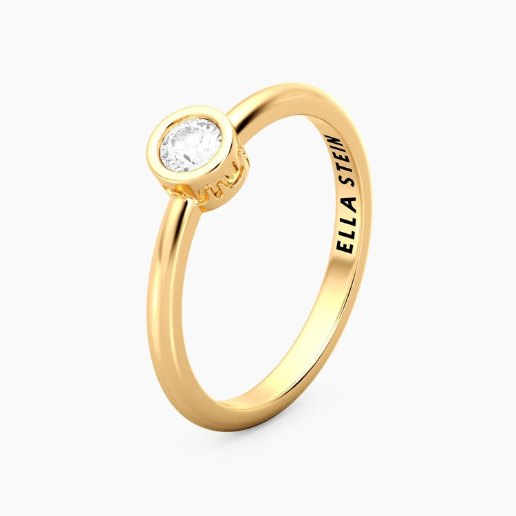 Gold Size 6 Lab 0.20 Ct Signature Bezel Ring