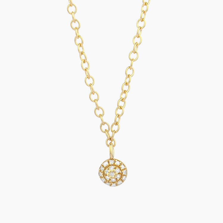 Gold Small Circle Pendant Necklace