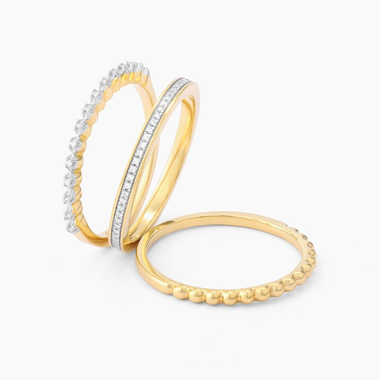 Gold Size 5 Diamonds and Bubbles of Gold  Ring