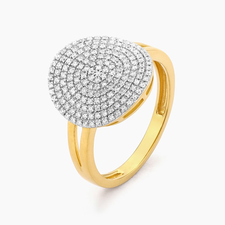 Gold Size 9 Right Round Stmt Ring